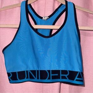 Under Armour Bright Blue Racerback Sports Bra with Black Trim